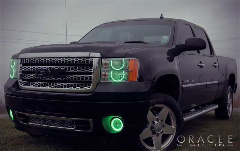 GMC Sierra Headlight Halo Kit - ORACLE Lighting - LED Round Ring - UV/Purple - `08-`13